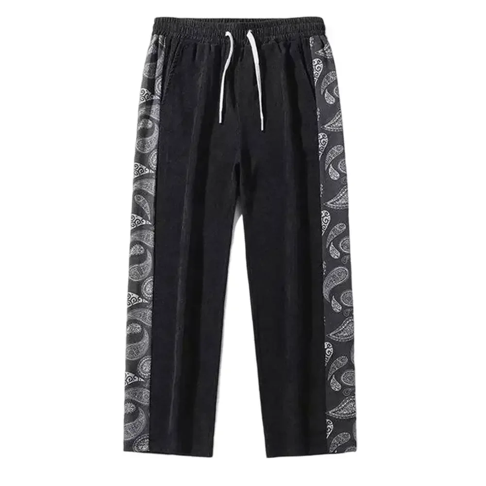 

2025 Men's Trendy Hip Hop Casual Trousers: High Waist, Straight-Leg & Loose Fit With Eye-Catching Prints For All-match Style