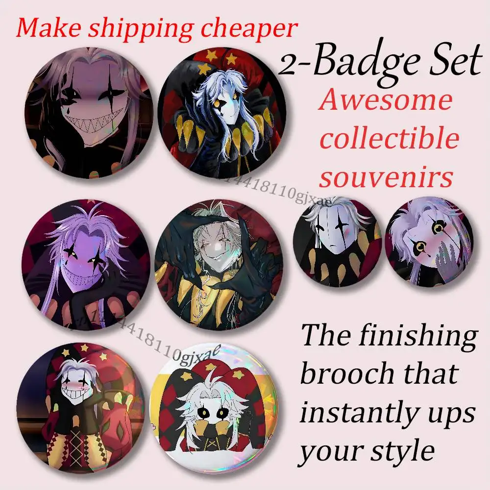 The Freak Circus Game 2-piece set Pins Backpack Clothes Jewelry Accessories Cartoon Round Brooch Button Badge Gifts
