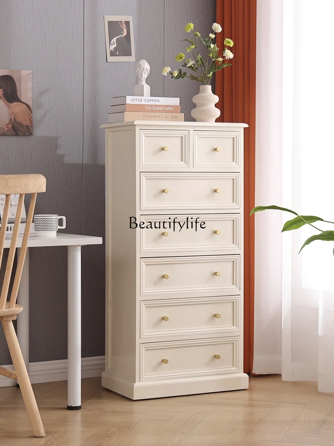 

FG28Solid Wood American Storage Locker Living Room Wall Hallway Bedroom Bedside Cabinet
