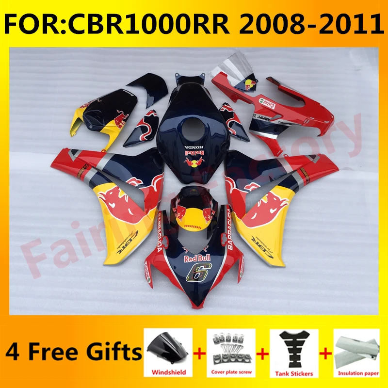 

Новый комплект обтекателей для мотоцикла ABS подходит для CBR1000RR CBR1000 CBR 1000RR 2008 2009 2010 стандарта синий желтый