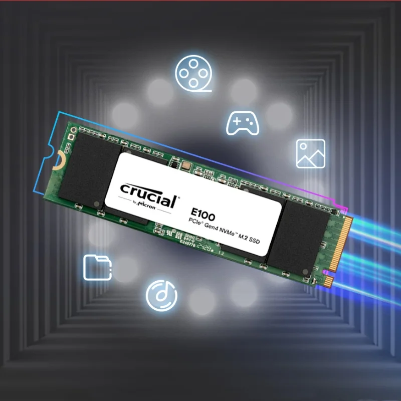 Crucial SSD E100 480GB 1TB PCIe 4.0 Gen4 2280 NVMe M.2 محرك الحالة الصلبة لأجهزة الكمبيوتر المكتبية OEM التعبئة والتغليف SSD #6