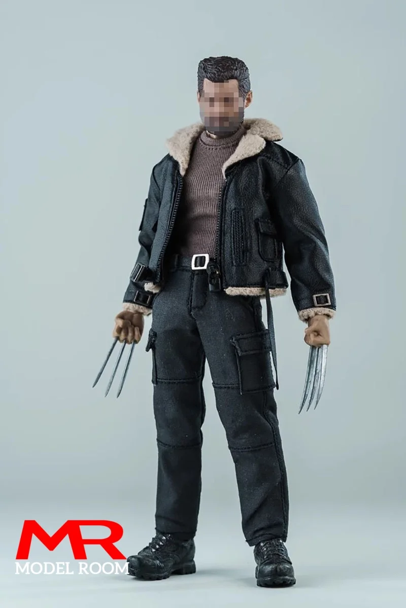 سترة دراجة نارية ذات ياقة من الفرو للرجال بمقياس 1/12 ملابس مناسبة مقاس 6 بوصة روماني Notaman Mezco NW ANT جندي دمية جسم شخصية الحركة