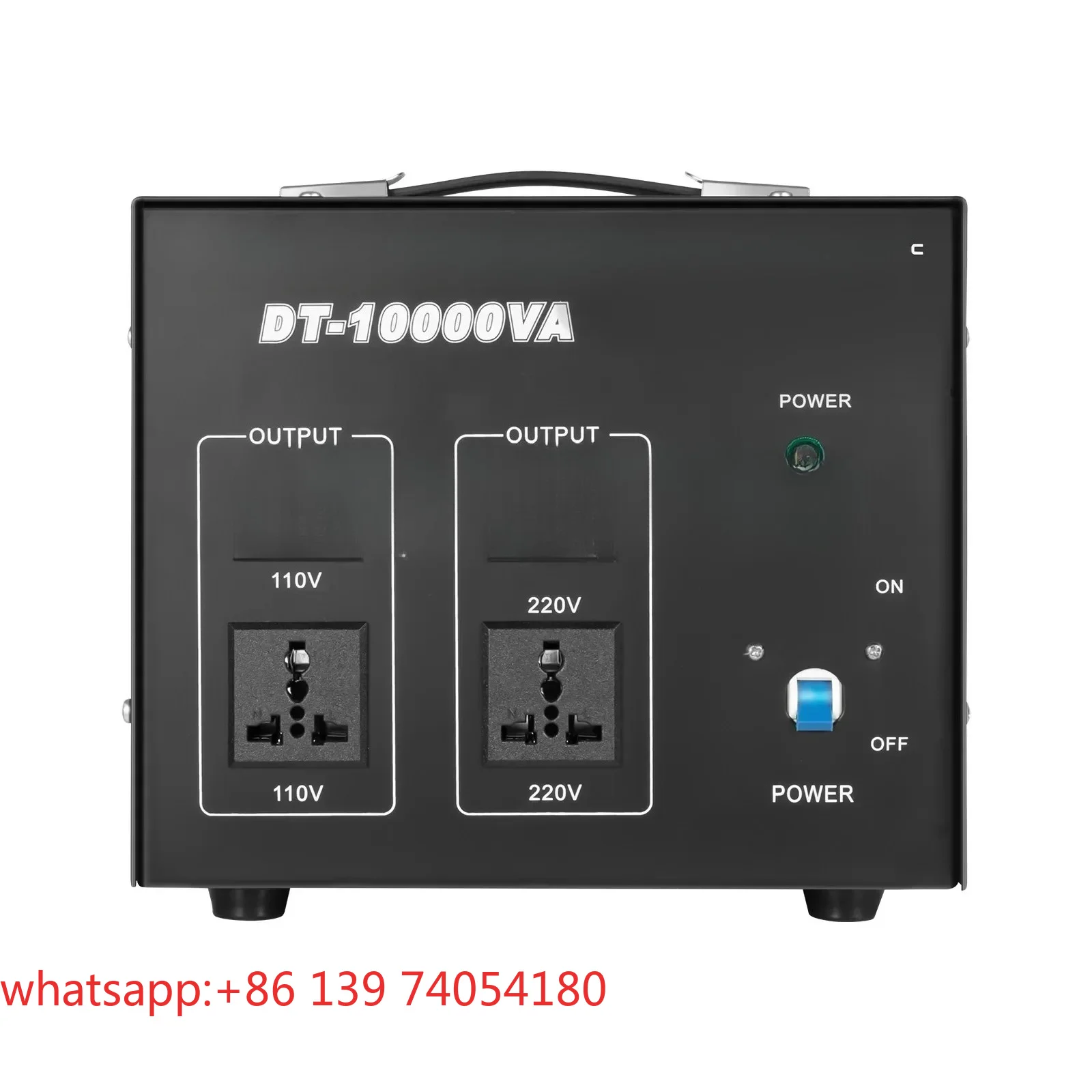 DT-10000VA 10KVA Voltage Converter Transformer – 110V/220V Step-Up & Down Voltage Regulator with 4 Outlets, 8kW Power