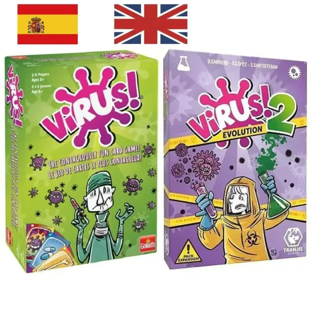 The fissuragiously Virus1,2,3 Card Ration t Version, Jeu de cartes compilé en anglais, Jeu de fête amusant pour la famille, Version espagnole