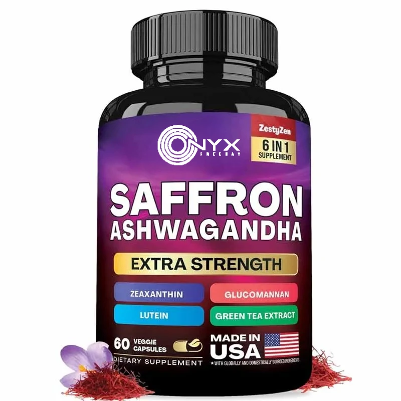 6-in-1 saffron supplement, South African drunken eggplant green tea extract, lutein and zeaxanthin extract, vegetarian capsules