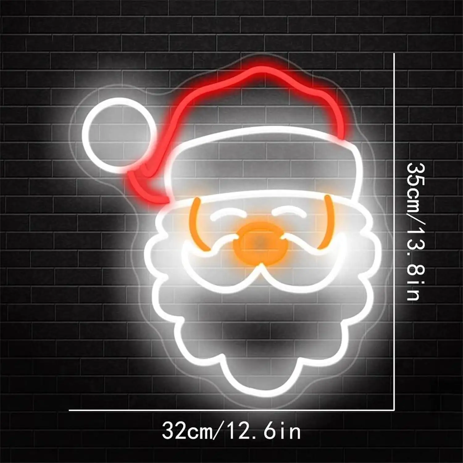 Classic Santa Claus Face Neon Sign Usb Dimmable Led Light For Home Xmas Party Bedroom Window Wall Decoration Gift For Kids