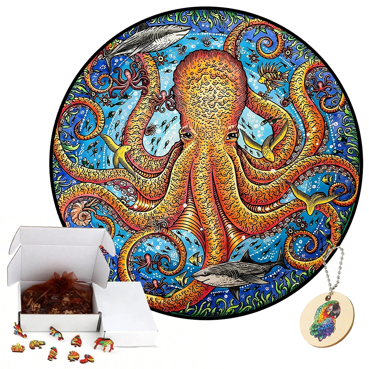 

Unique Wooden Animal Jigsaw Puzzles Octopus 3D Puzzle Gift Fabulous Gift Interactive Toy For Adults Kid Educational