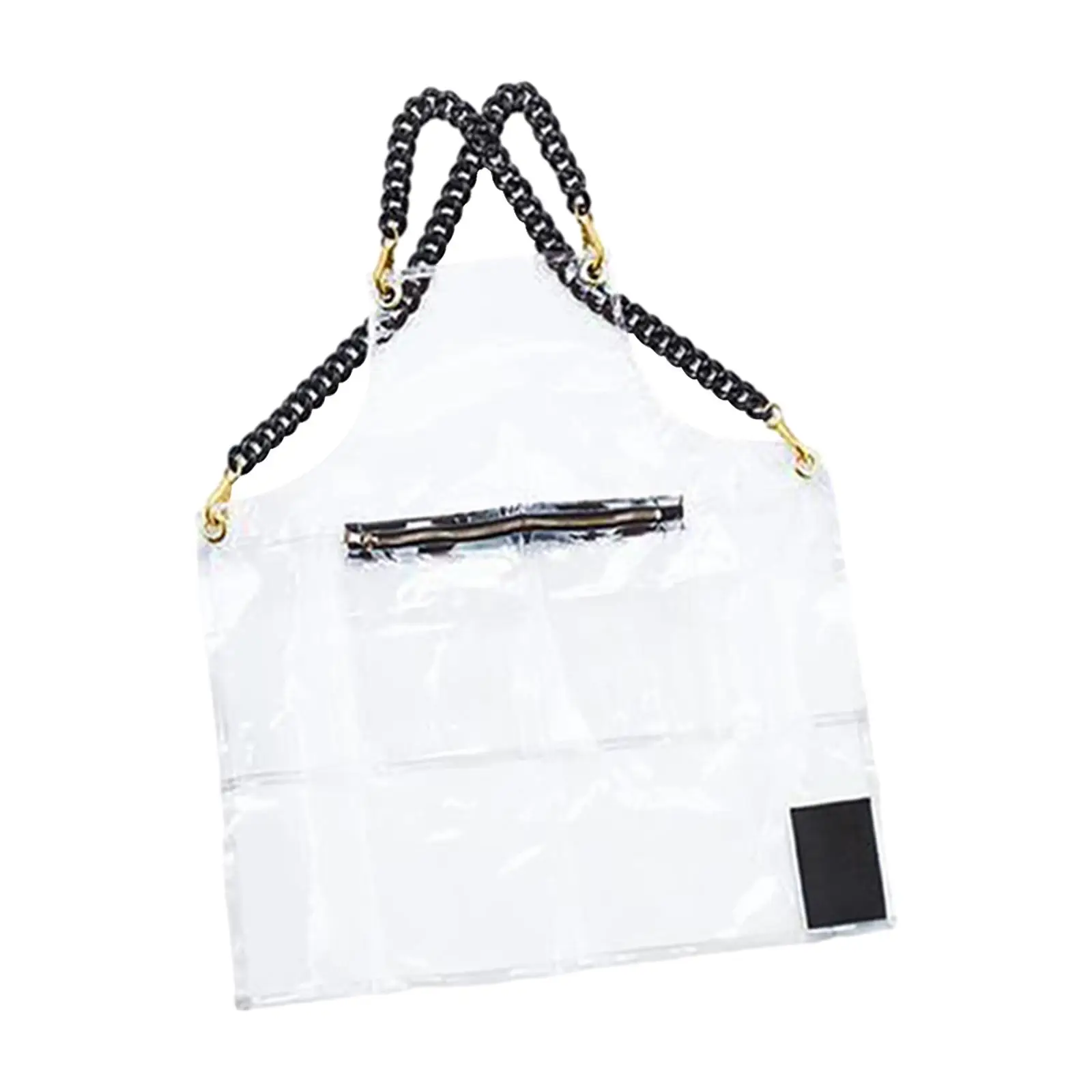Adjustable Waterproof Bib Apron for Kitchen Cooking with Two Belts TPU Fabric for Grilling Serving Gardening Multipurpose