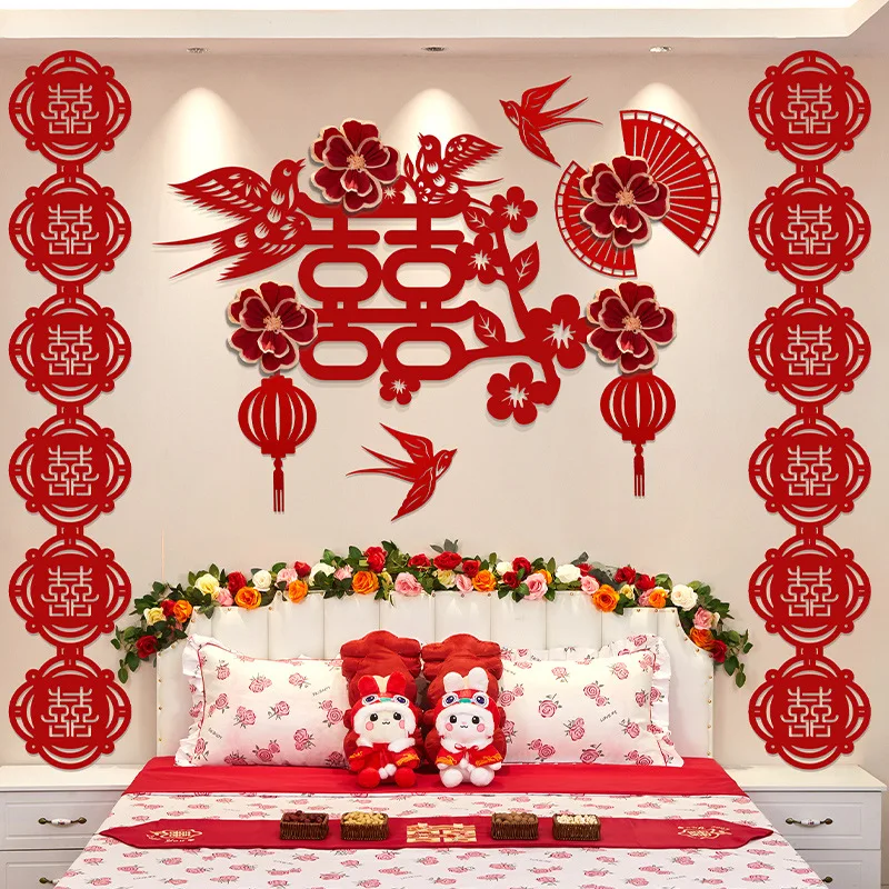 

Chinese Wedding Decor Wedding Flower Arrangement Set Party New Room Living Room Bedroom Background Wall Decor Wedding Supplies