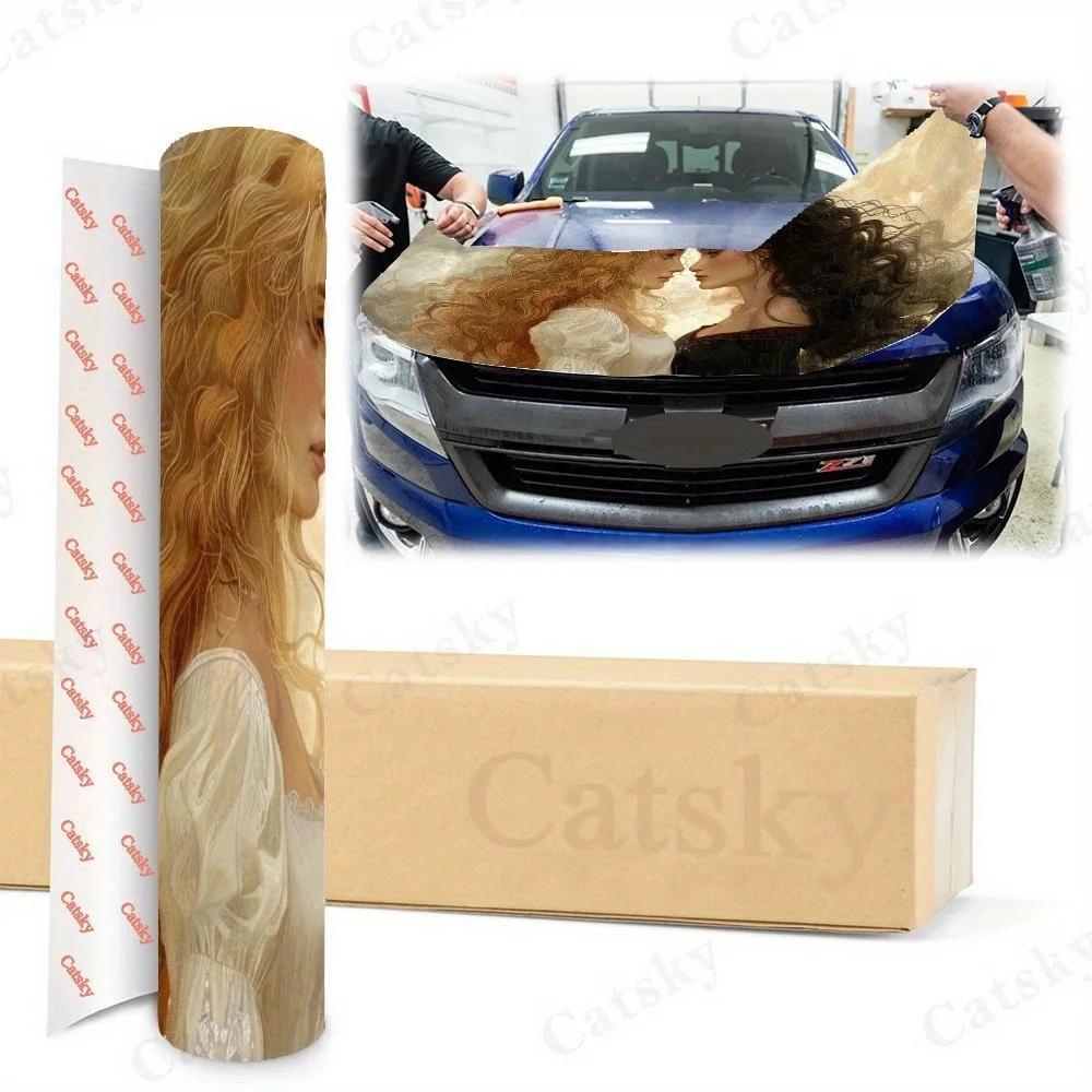 Involucri artistici in vinile per auto in PVC con glande femminile, adesivo autoadesivo impermeabile per cofano auto, adesivi di protezione per la decorazione dell'auto