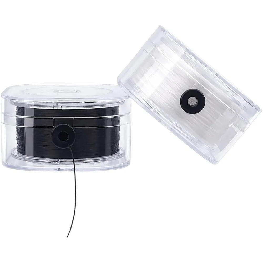 

Эластичный шнур 350 ярдов, эластичная нить 0,3 мм, эластичная нить, черно-белая эластичная нить для браслета, плоская эластичная нить