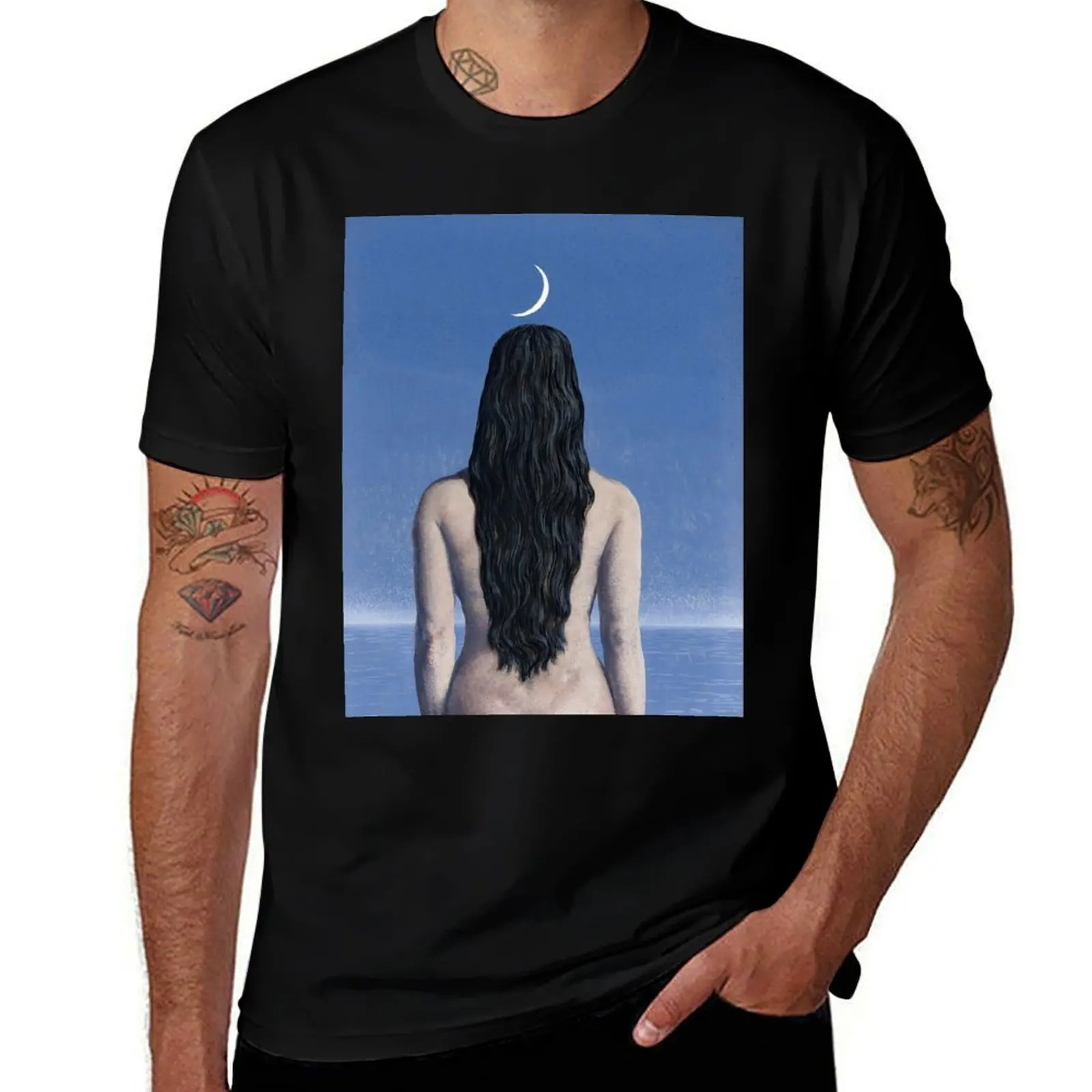 The evening dress, René Magritte T-Shirt Casual Street Style Short Sleeve Tee T-Shirt