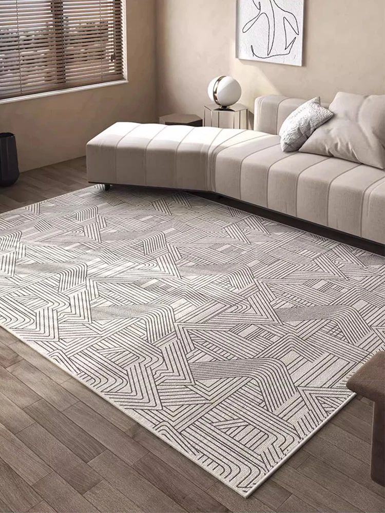 Black White Geometric Carpet Minimalist Artistic Striped Rugs Luxurious Easy Clean Living Room Carpets TPR Non Slip Bedroom Rug