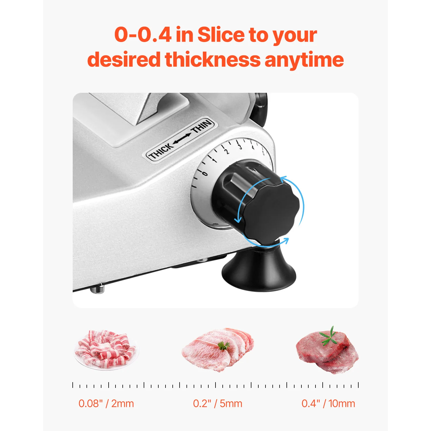 SucceBuy 10 inch 180W Commercial Meat Slicer Electric Deli Food Slicer Meat Cutter with a Premium 65Mn Blade Food Slicer Machine