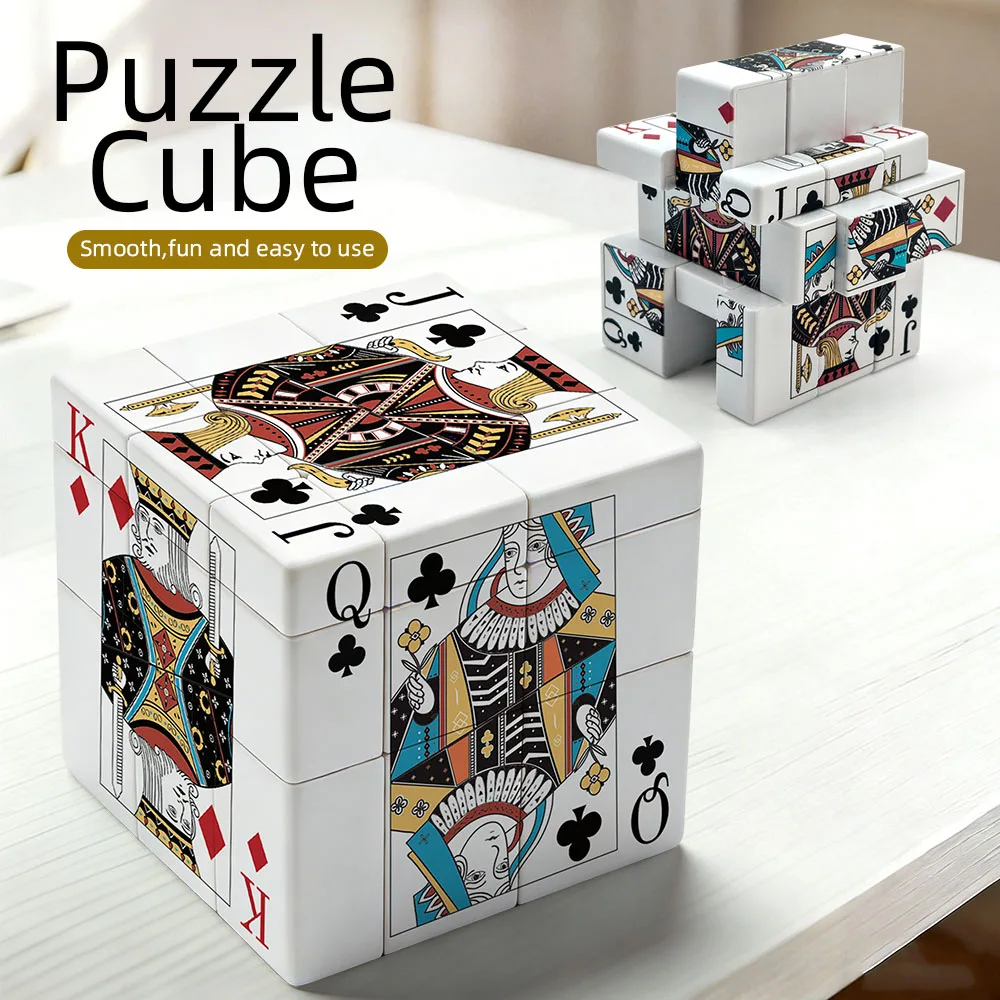 3x3 Poker-shaped Mirror Cube, Irregularly Shaped Cube, Special-shaped Cube, High-level Cube Puzzle Toy, Educational Cube
