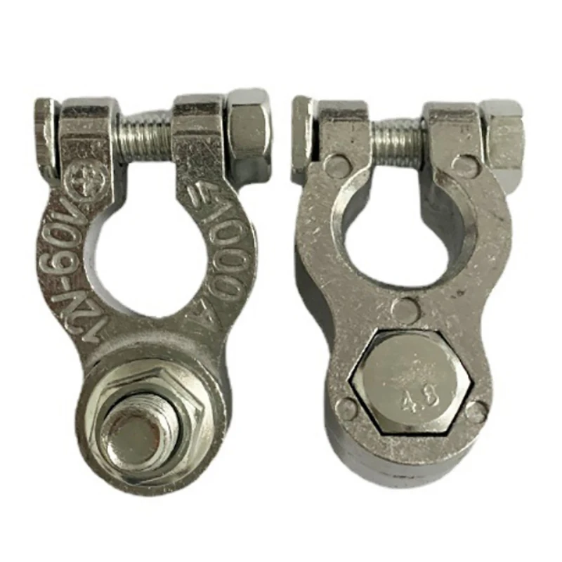 Wholesale 1 Pair Battery Terminal Clamp Zinc Alloy Positive & Negative Pole Auto Car Screw Connector Car Battery Terminal Clamp