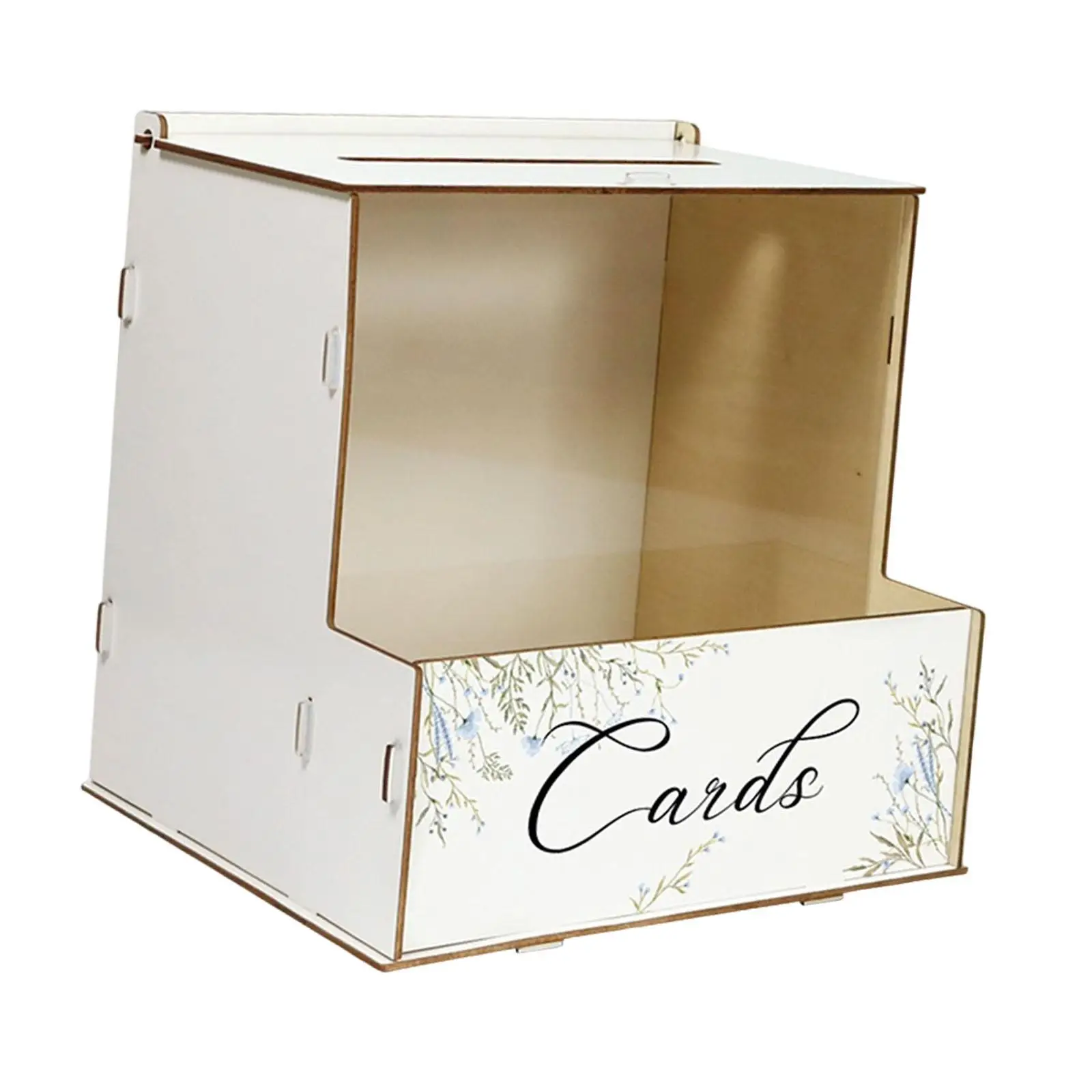 Personalized Rustic Wedding Card Box with Slot Wood Envelope Holder Table Centerpiece for Event Birthday Party