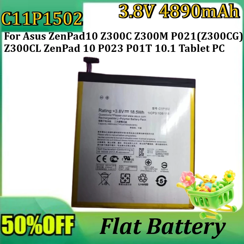 New 3.8V 4890mAh C11P1502 Battery For Asus ZenPad10 Z300C Z300M P021(Z300CG) Z300CL ZenPad 10 P023 P01T 10.1 Tablet PC