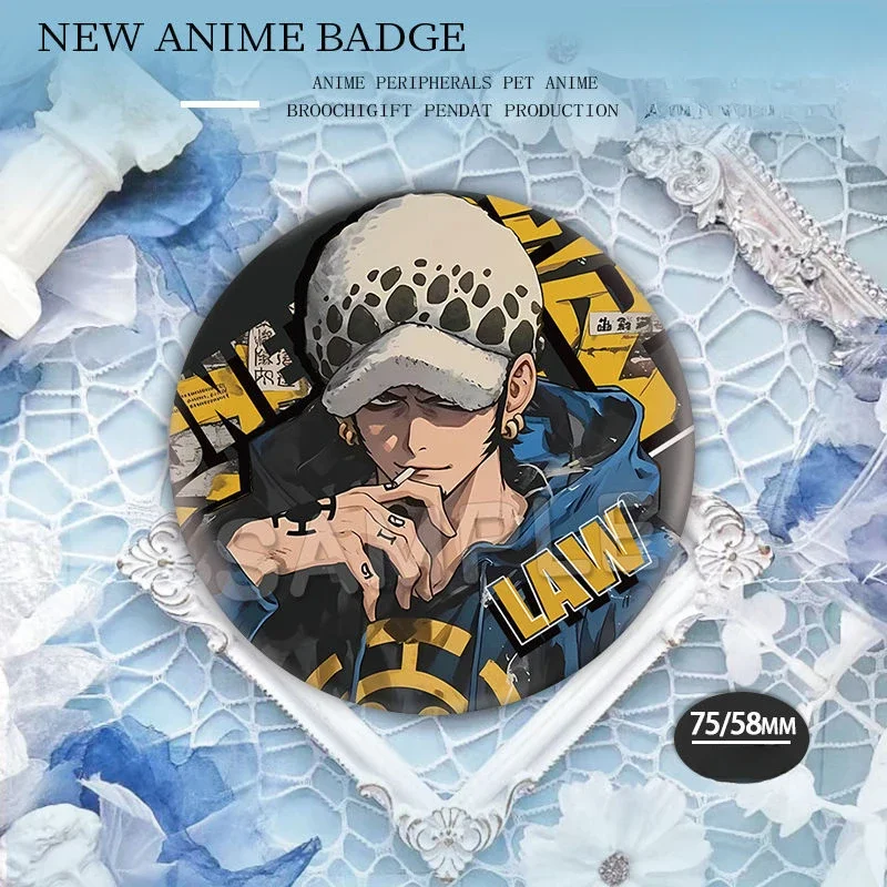 One Piece Luffy Solon Double Flash Reflex Sanduro Badge Anime Bup Brooch