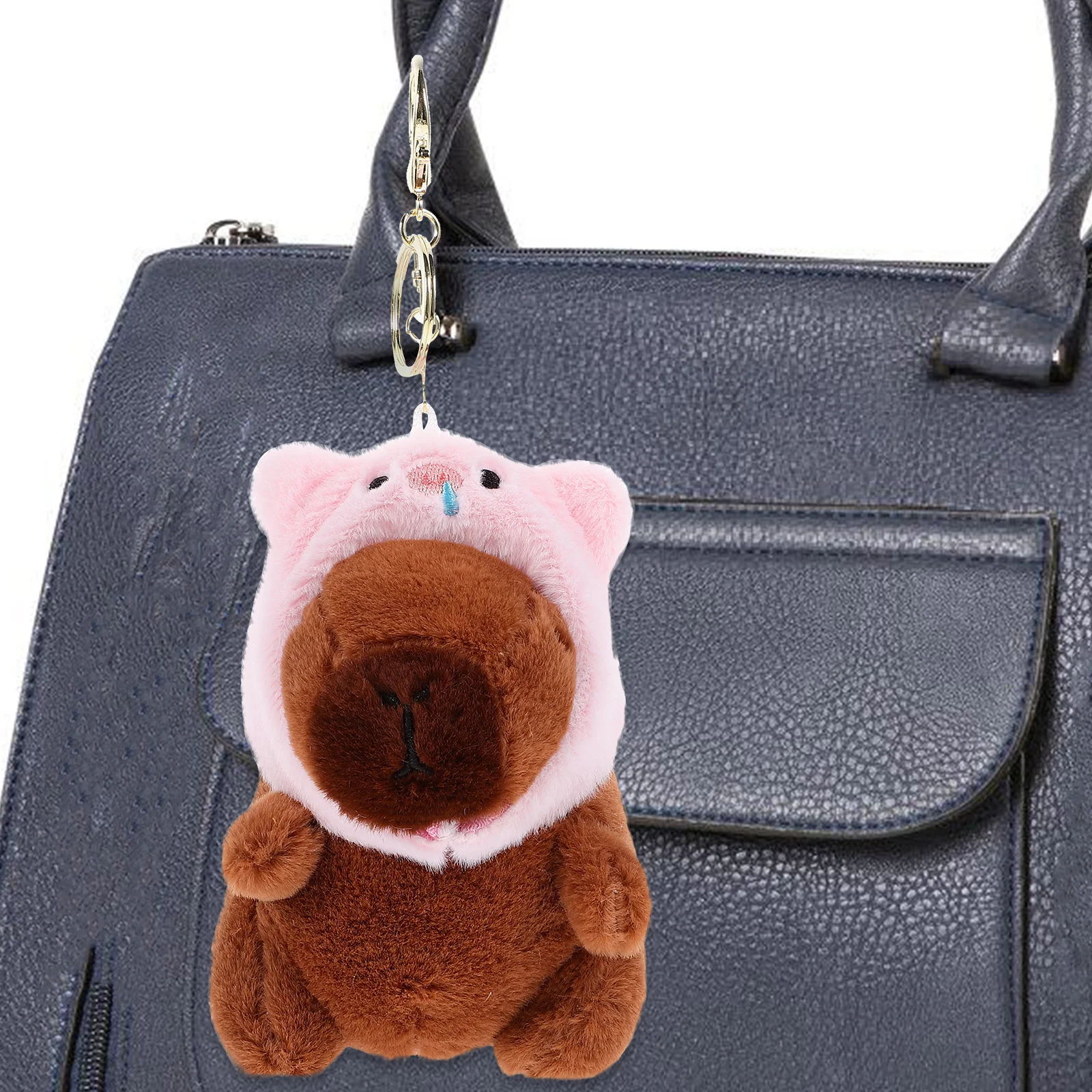 Capybara Keychain Plush Keyring Adorable Bag Pendant with Backpack Pp Rings