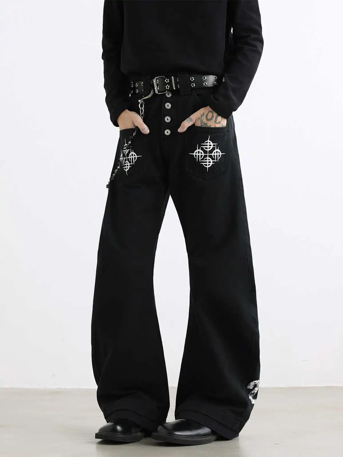 

Women Black Gothic Y2k Emo Baggy Jeans Japanese 2000s Style Oversize Jean Pants Vintage Harajuku Boyfriend Denim Trousers Autumn