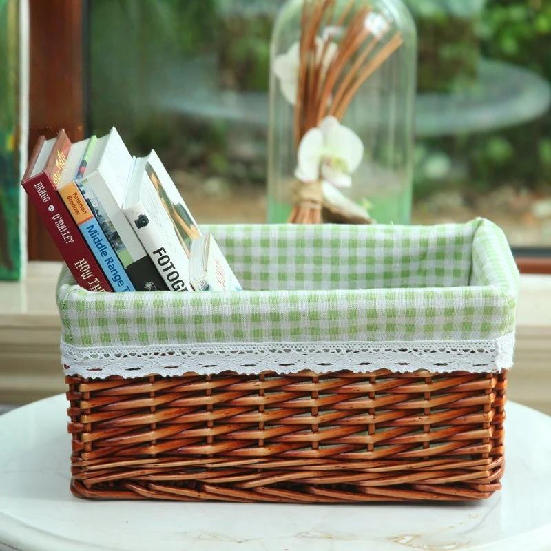 

Милая корзина для хранения, организация хранения из ротанга, домашняя настольная корзина, органайзеры для косметики, контейнер для хранения, коробки для спальни