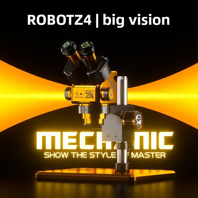 Mechanic ROBOT Z4 6.5-60X Magnification Stereo Trinocular Microscope with Adjustable Eyepiece for Motherboard Soldering Repair