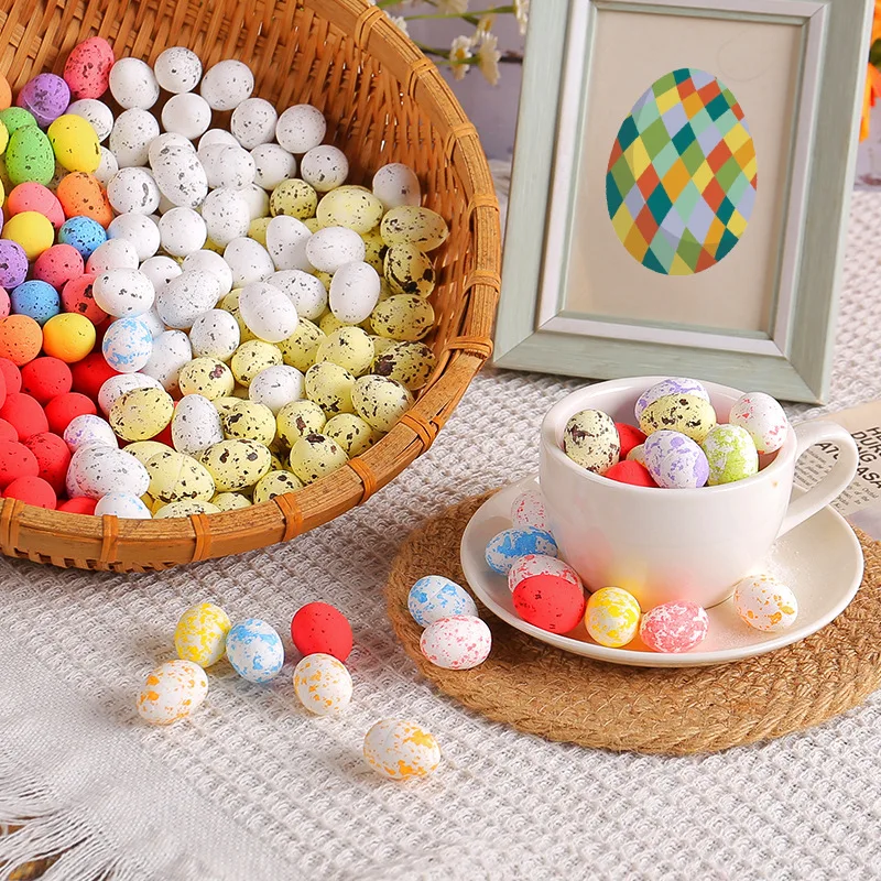 50pcs Easter Eggs Multi Size Colorful Foam Eggs For Easter DIY Wreath Decoration Kids Gifts Easter Home Party Favor Supplies