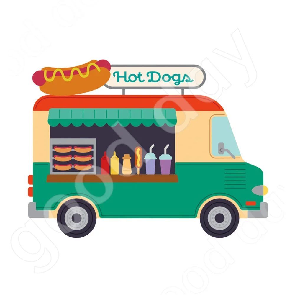 Food Truck Burgers and Hot Dogs Donuts Metal Cutting Dies and Stamps for DIY Scrapbooking Handmade Greeting Card Embossing