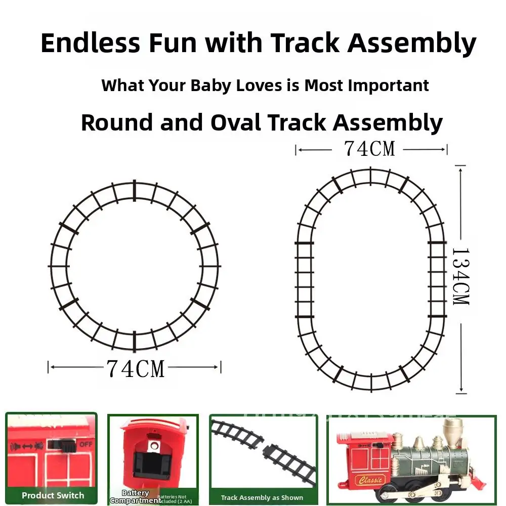 Electric Rail Car Toy Christmas Retro Mini Train Kids Gift Boy Car
