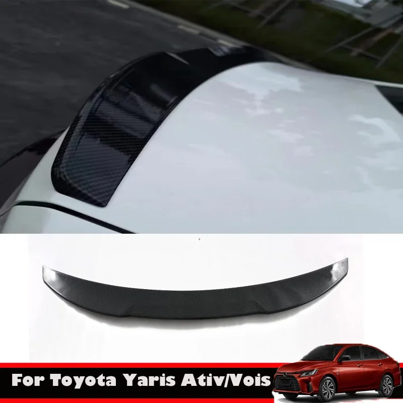 For Toyota Yaris Ativ/Vois 2023 2024 Exterior Decoration Carbon Fiber Rear Window Spoiler Cover Trim Side Window Triangle Blinds