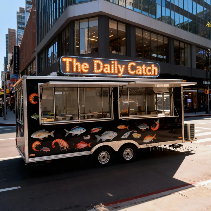 Remolque de camión de comida usado en Japón, café comercial único personalizable, té Boba, bebida fría suave, jugo de vino, a la venta