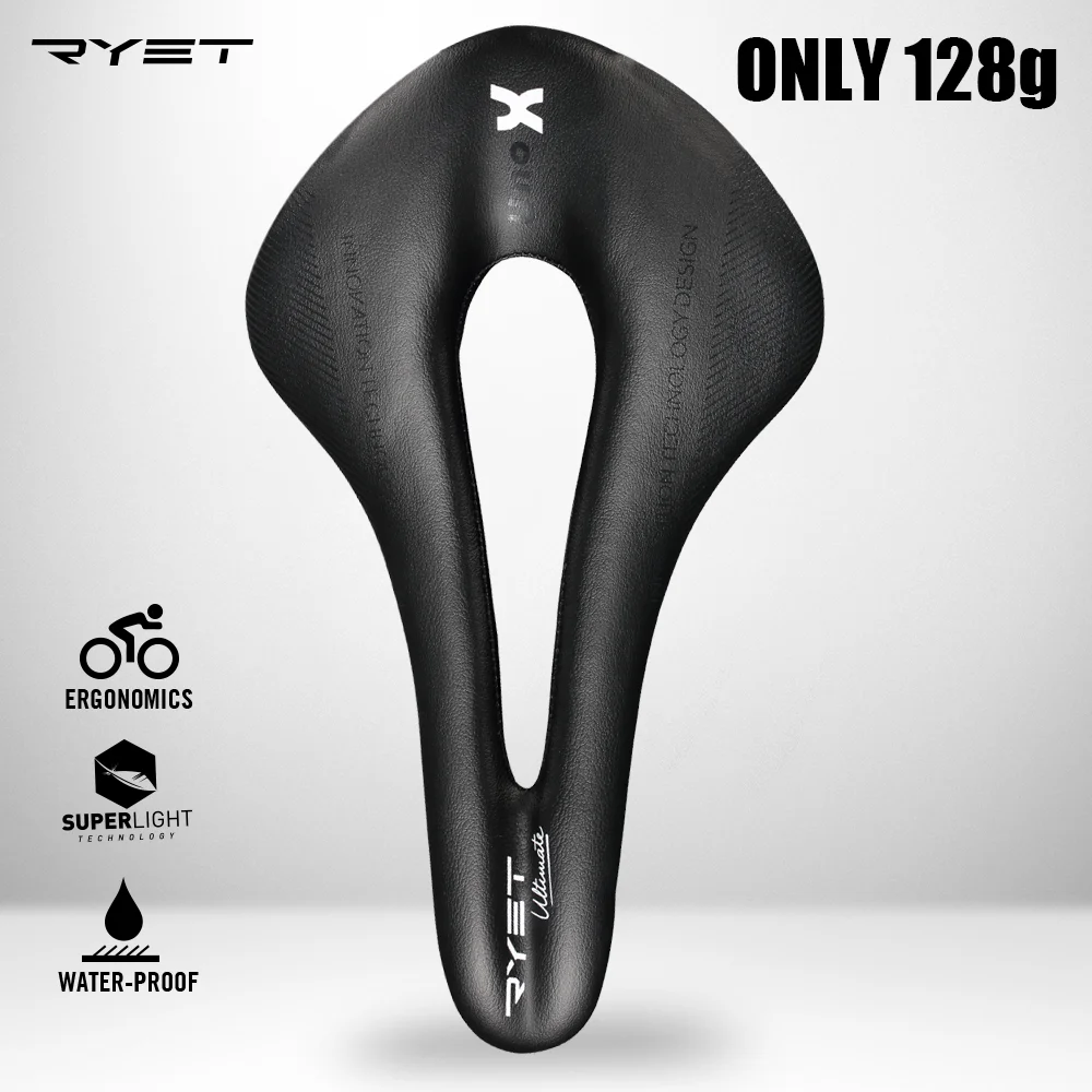 

Велосипедное седло RYET из углеродистой кожи, 7x9 дюймов, сверхлегкое гоночное сиденье из искусственной кожи для шоссейного MTB, удобные велосипедные детали