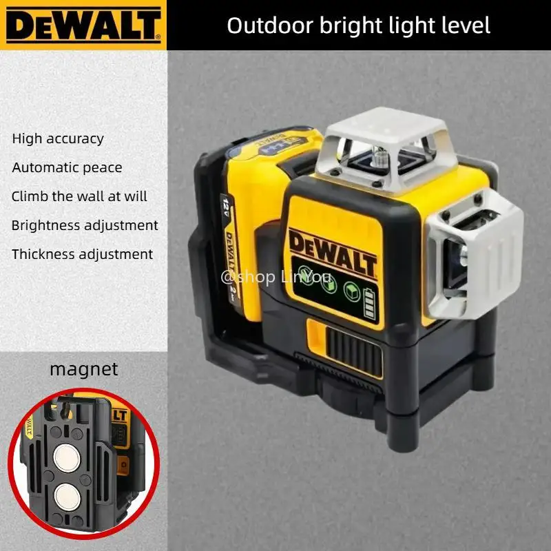 

Dewalt DW089LG 12 Lines 3 Sides*360 Degree Vertical 12V Lithium Battery Laser Level Horizontal