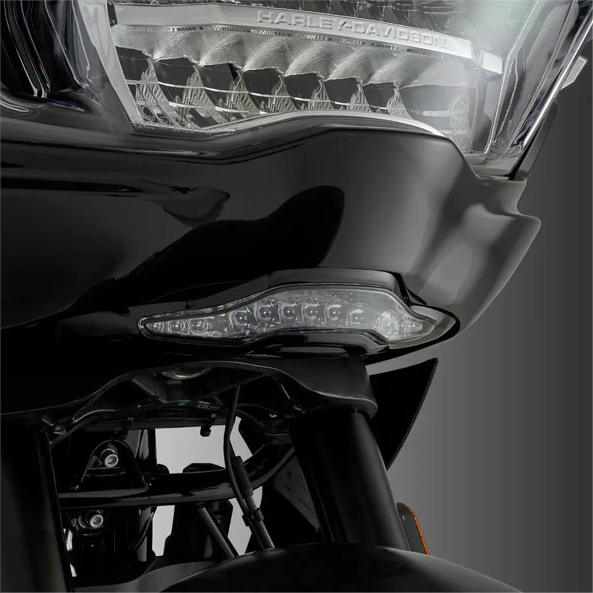 AA19 LED Front Lower Fairing Turn Light for CVO Road Glide FLTRX Limited Trike Road Glide 3 Indicator Lamp Black