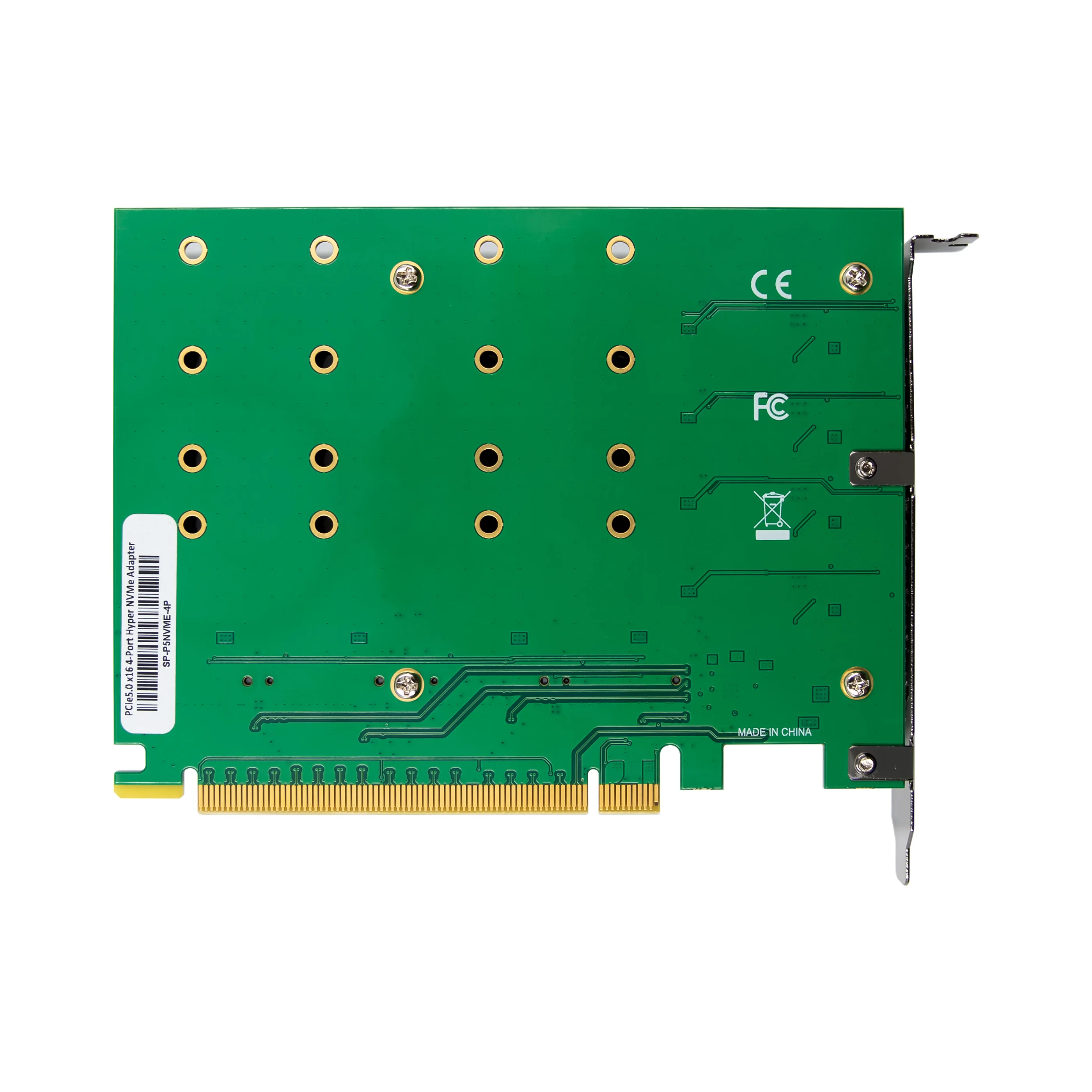 Sunweit ST5118 PCIe5.0 x16 Adaptador SSD Hyper M.2 NVMe de 4 portas 2280 M.2 Cartão SSD