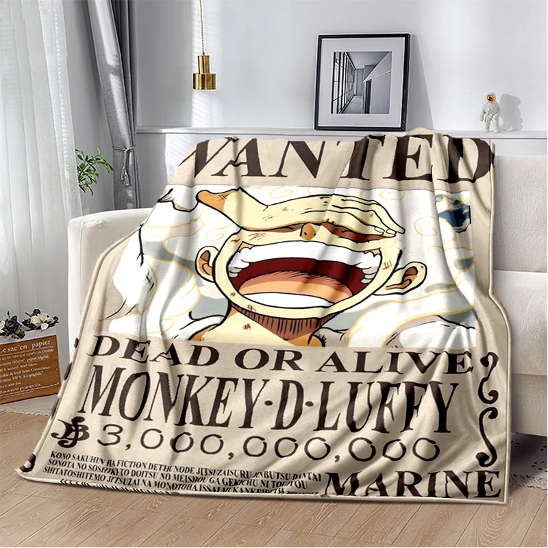 3D One Piece Cartoon Anime Flanell-Decke Weiche Warme Wurfdecke für Schlafzimmer Wohnzimmer Bett Camping Picknick Büro Kinder Geschenk
