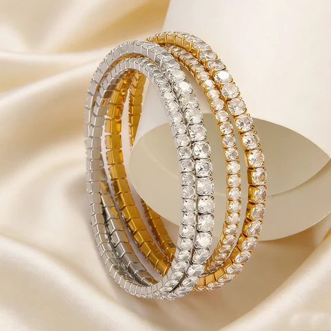 Cubic Zirconia Elastic Bracelet