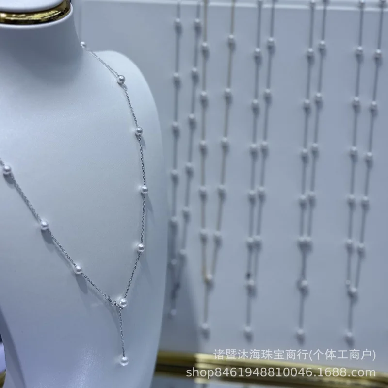 

Gypsophila Necklace Natural Freshwater Pearl Collarbone Chain Small Light Bulb Girlfriend