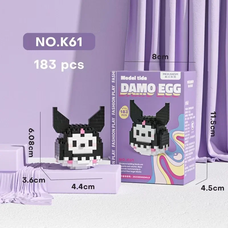 Sanrio cartoonHello kittykuromiMymelodyCinnamorollanimación bloques de construcción juguetes educativos ensamblados para niños adornos de regalo