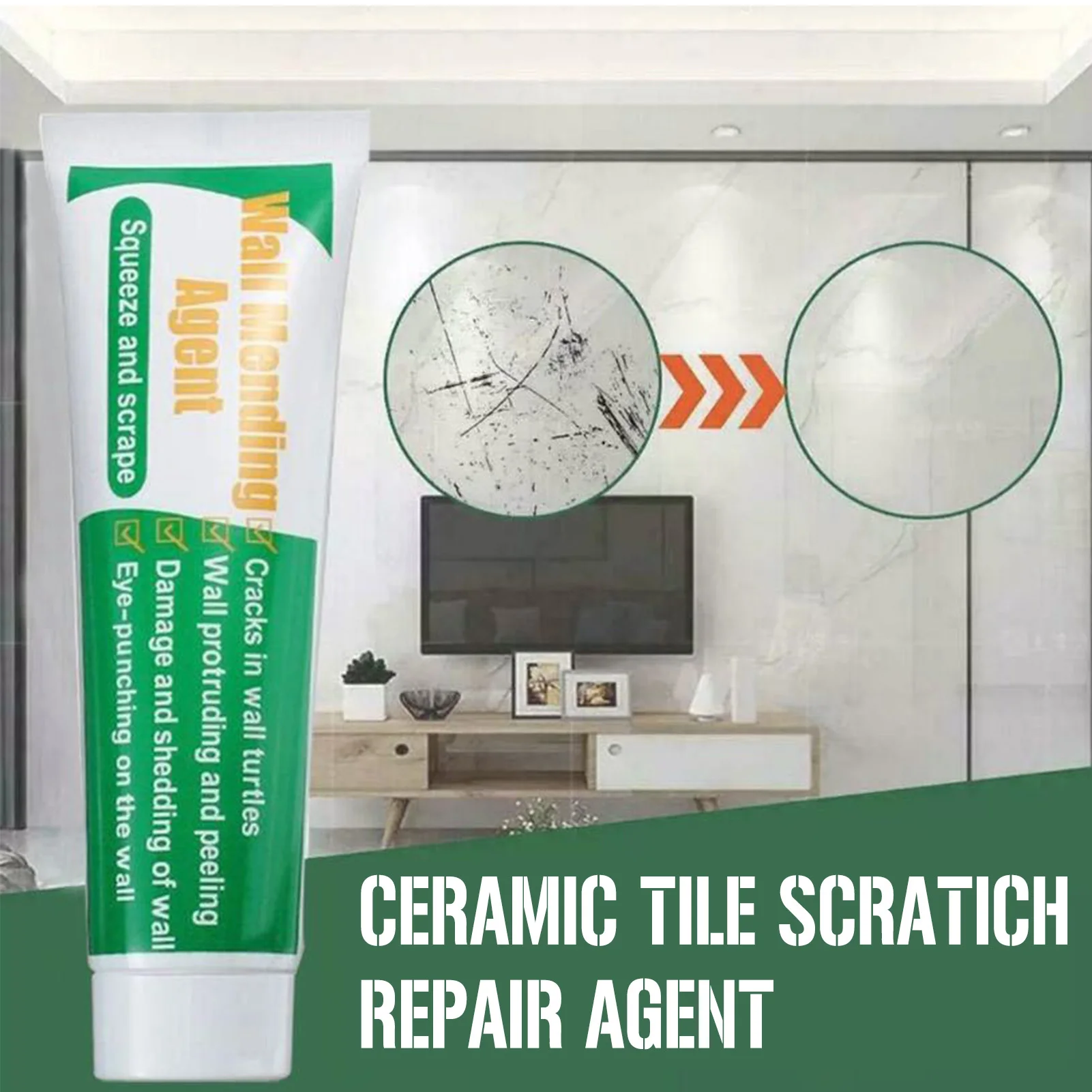 Wall Spackle Repair Paste Seamless Wall Restoration and Health Spackle Stick Wall Repair Suitable for Cabinets Shutters Windows