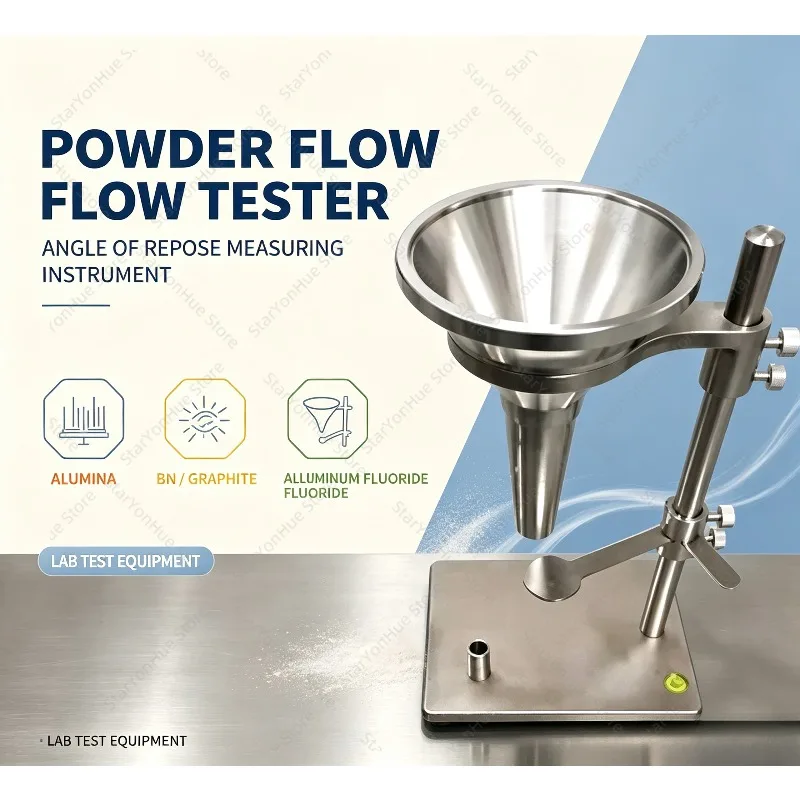 For Lab Powder Test, Angle of Repose Tester, Flowability Meter for Alumina BN Graphite Aluminum Fluoride Powder