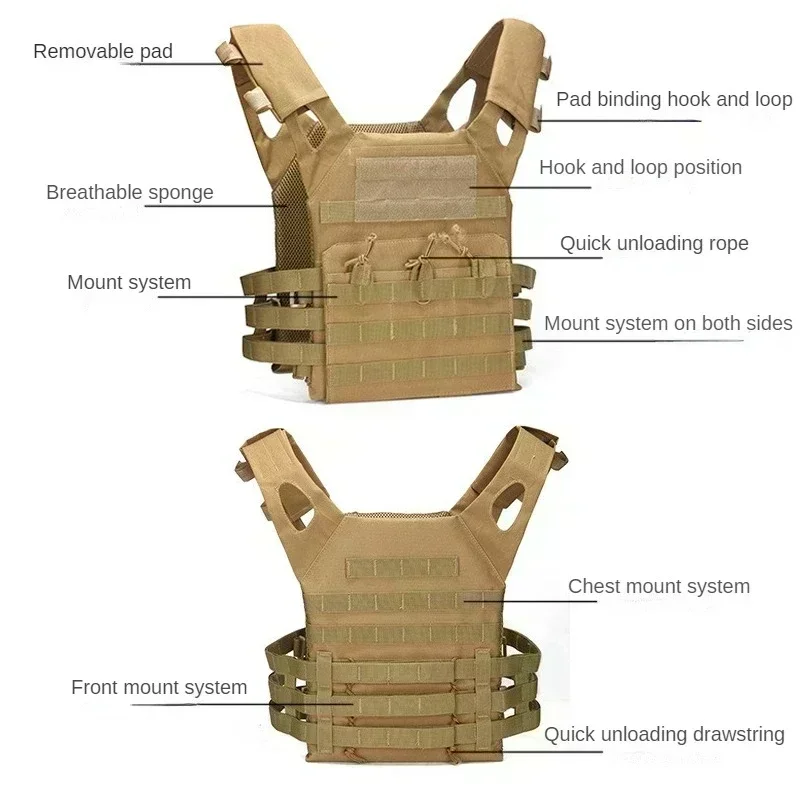 Nylon Tactical Vest Body Armor Hunting Carrier Airsoft Accessories Combat MOLLE Camo Military Army Vest CS Game Jungle Equipment