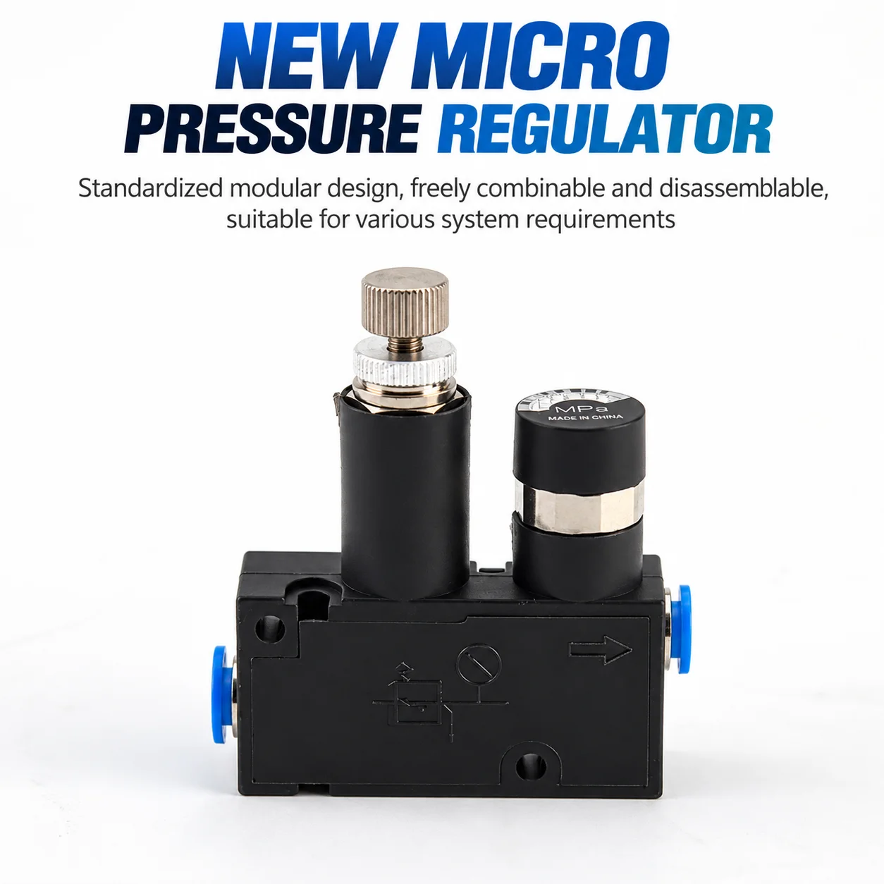 Pneumatic Regulation Micro Pressure Valve Tube Small Pressure Reducing Valve Air Pressure Regulating Valve RVUM4-4 RVUM6-6