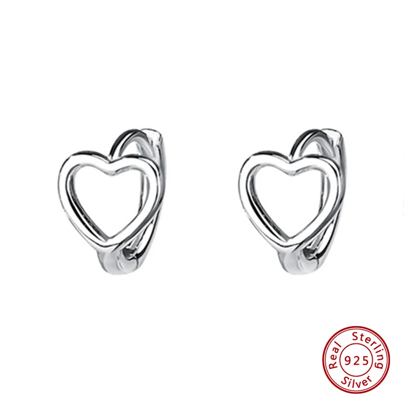 

Серьги из стерлингового серебра 925 пробы с оригинальным сертификатом, серьги-клипсы в форме полого сердца для женщин, прямые продажи с фабрики