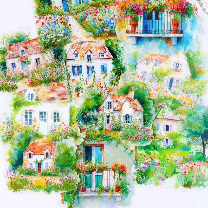 Jede Packung mit 20 Stück PET Dream Flower Day Overture Series MaterialsLandscaping Clipping Landschaftsaufkleber Handbücher Müll