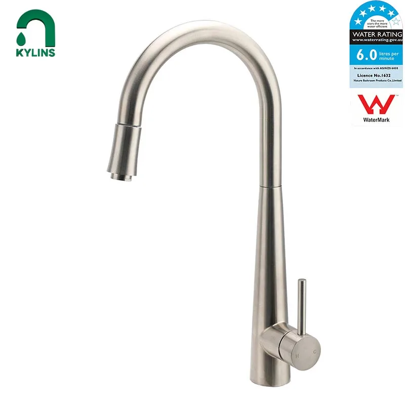 KYLINS Pull Out Kitchen Faucets Basin brushed nickel mixer tap Stainless Steel Single Lever Kitchen Faucet Sink Water Mixer Sink