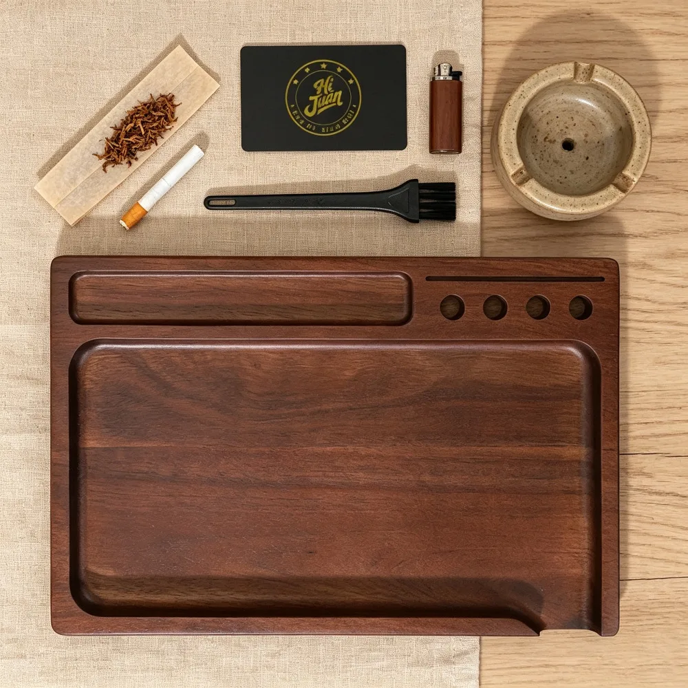 Cigarette machine Bamboo Wood Herb Tobacco Rolling Tray with Funnel Tool Loader Cones Multipurpose Smoking Accessories