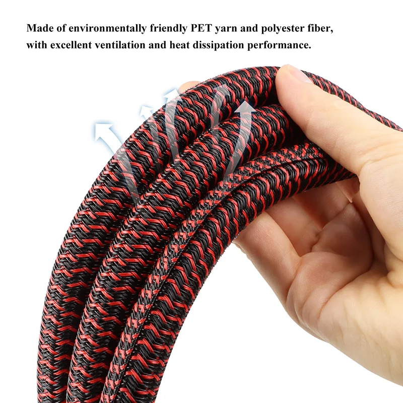 7Colors PET Self-Closed Braided Sleeve 3/5/8/10/13/16/19/25/32mm Car Wire Wrap Protective Loom Split Insulated DIY Line Organize