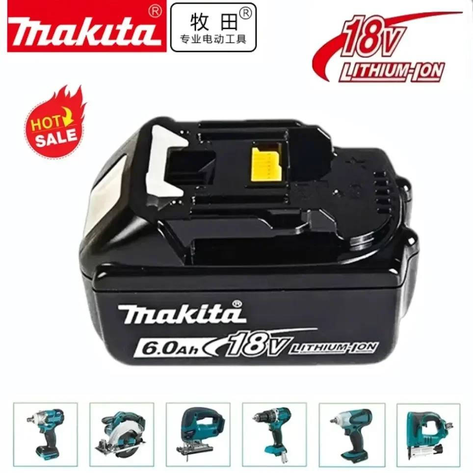 100%Original Makita 18V Rechargeable Power Tool Battery, Replaceable LED Lithium-ion, 6.0 Ah 18V LXT BL1860B BL1860BL1850 BL1830